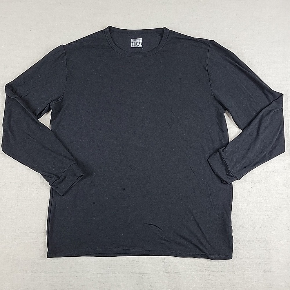32 Degrees Heat Base Layer Long Sleeve Shirt Black Smooth Performance Mens XL